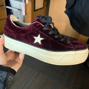 Converse platform velvet sneakers